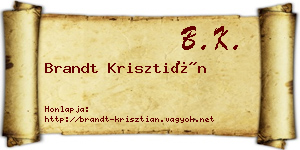 Brandt Krisztián névjegykártya